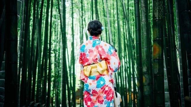 kimono de dos dans foret de bambou